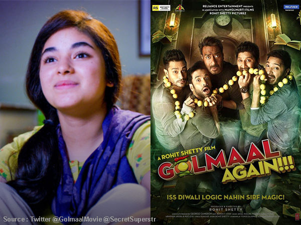 'Secret Superstar' and 'Golmaal Again' hold strong on Monday at the BO