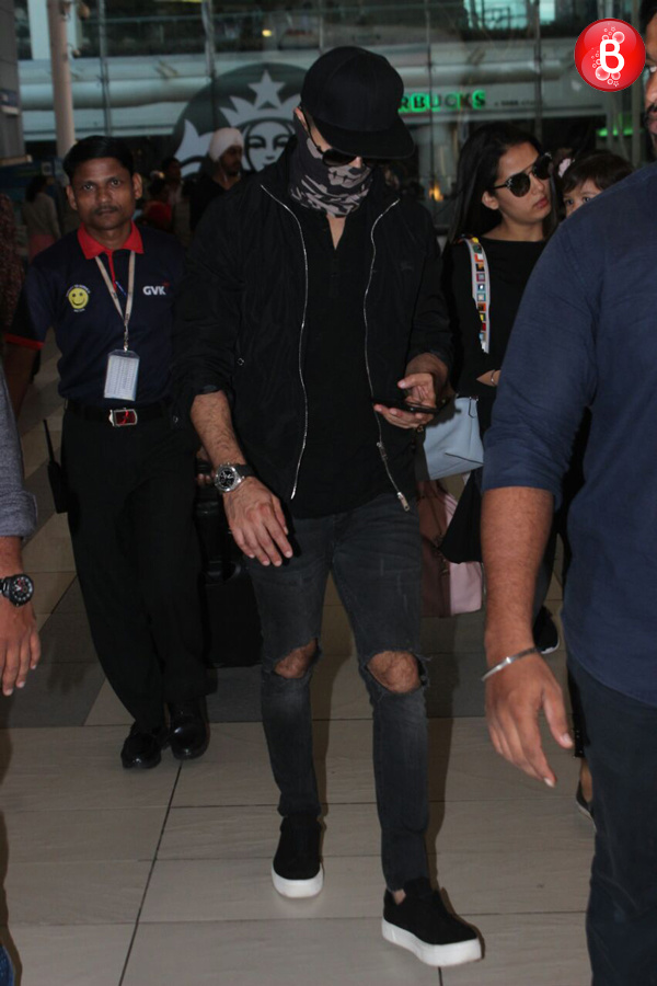 Shahid Kapoor, Mira Rajput and Misha Kapoor airport pictures 