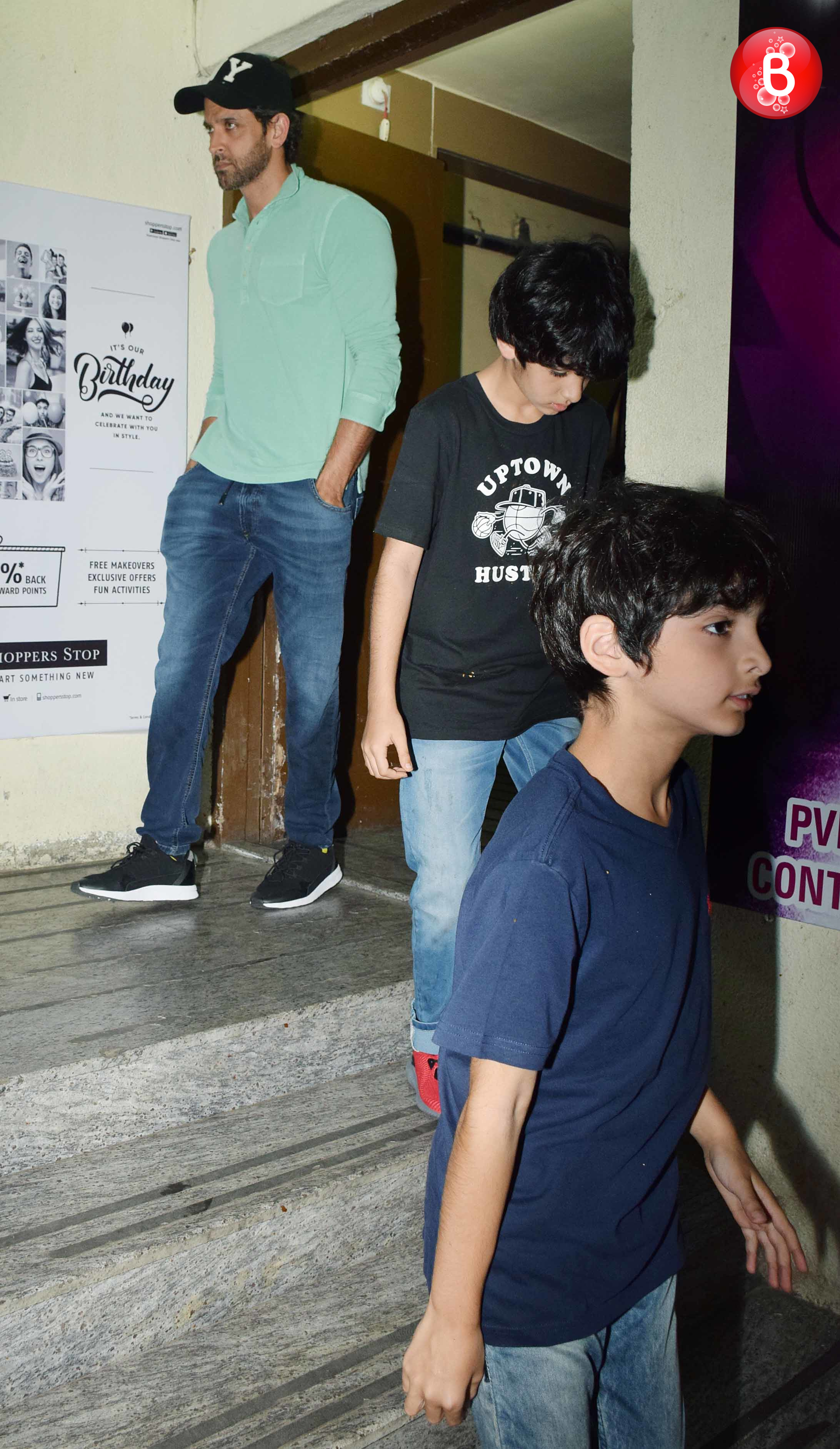 Hrithik sussanne with kids at PVR Juhu