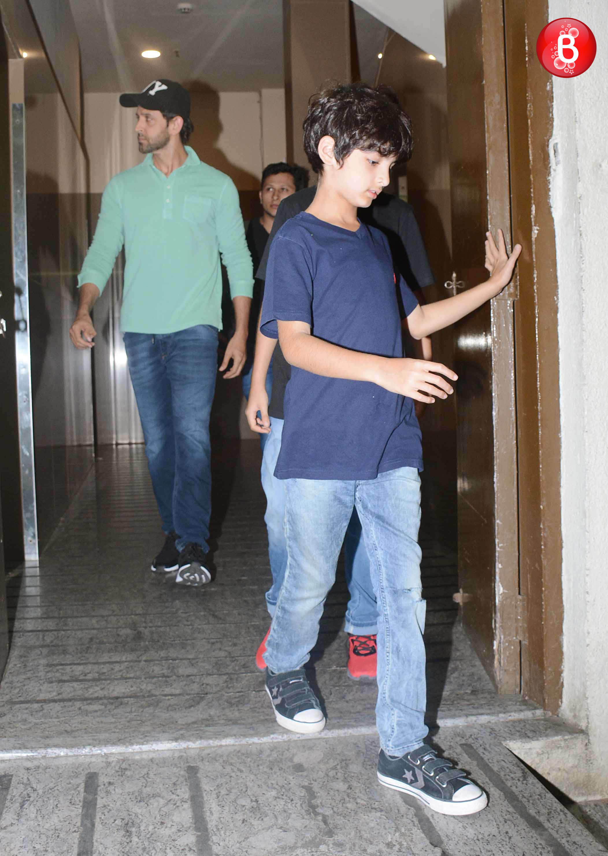 Hrithik sussanne with kids at PVR Juhu