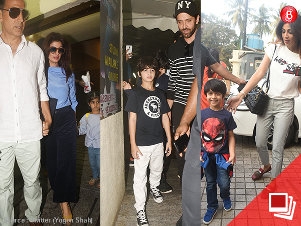 PICS: Akshay-Twinkle, Hrithik, and Shilpa take their kids for a movie day out