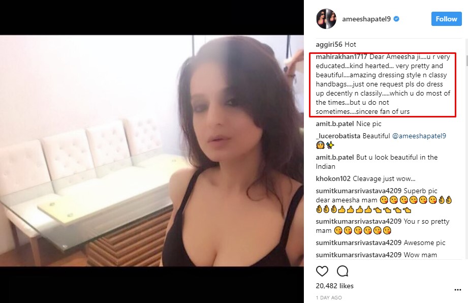 Ameesha trolled on Instagram