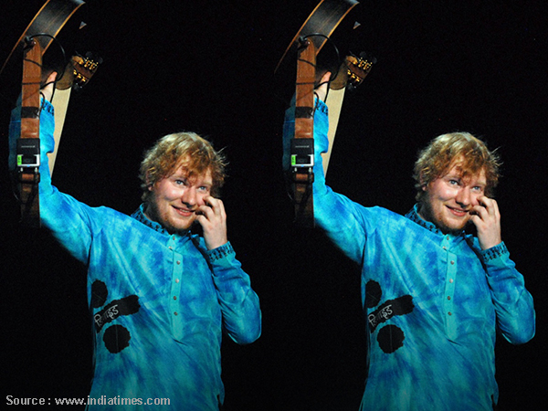 Ed Sheeran in a sky blue kurta