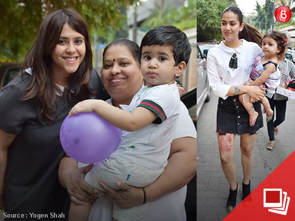 Ekta Kapoor with Lakkshya,-Mira Rajput Kapoor with Misha