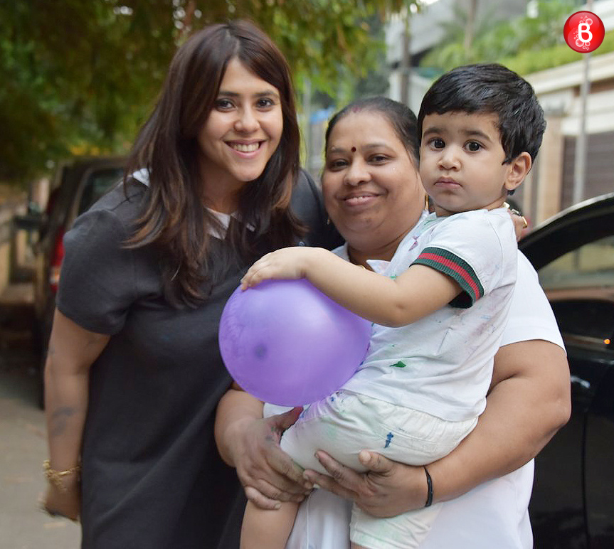 Ekta Kapoor with nephew Lakkshya pic