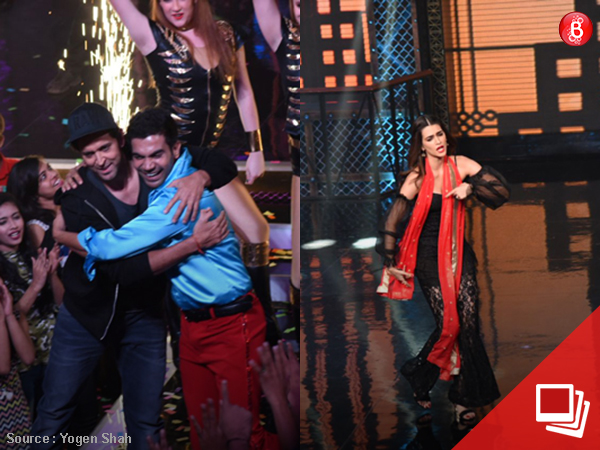 Hrithik Roshan, Rajkummar Rao and Kriti Sanon on 'Lip Sing Battle' sets