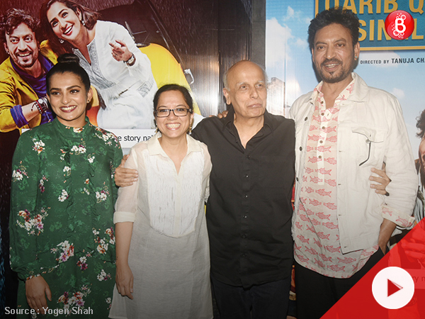 Irrfan Khan, Parvathy, Mahesh Bhatt and Tanuja Chandra at special screening