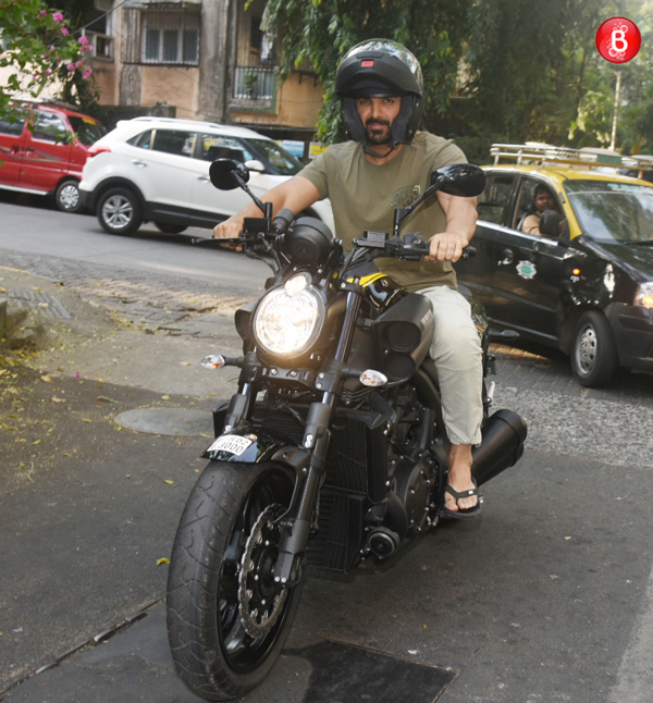 John Abraham spotted riding a bike