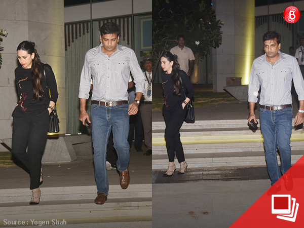 Karisma doesn’t seem pleased as she gets papped with rumoured boyfriend Sandeep Toshniwal