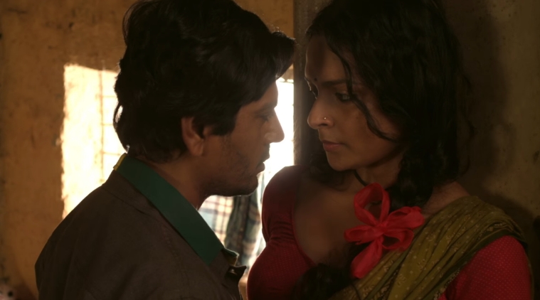Nawazuddin Siddiqui kissing.