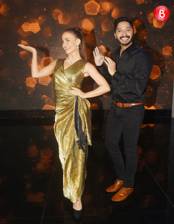 Shreyas Talpade and Elli AvrRam on 'The Great Indian Laughter Challenge' sets