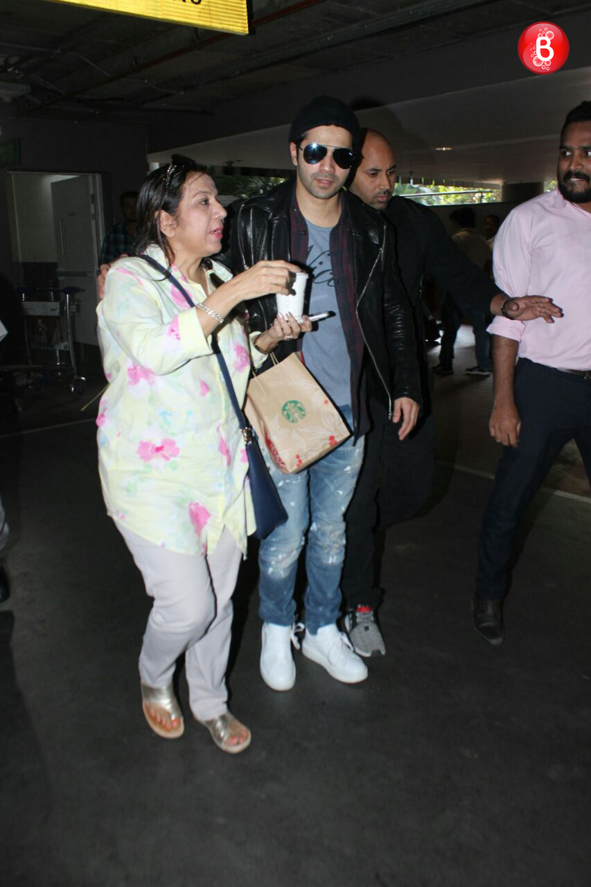 Varun Dhawan with mom