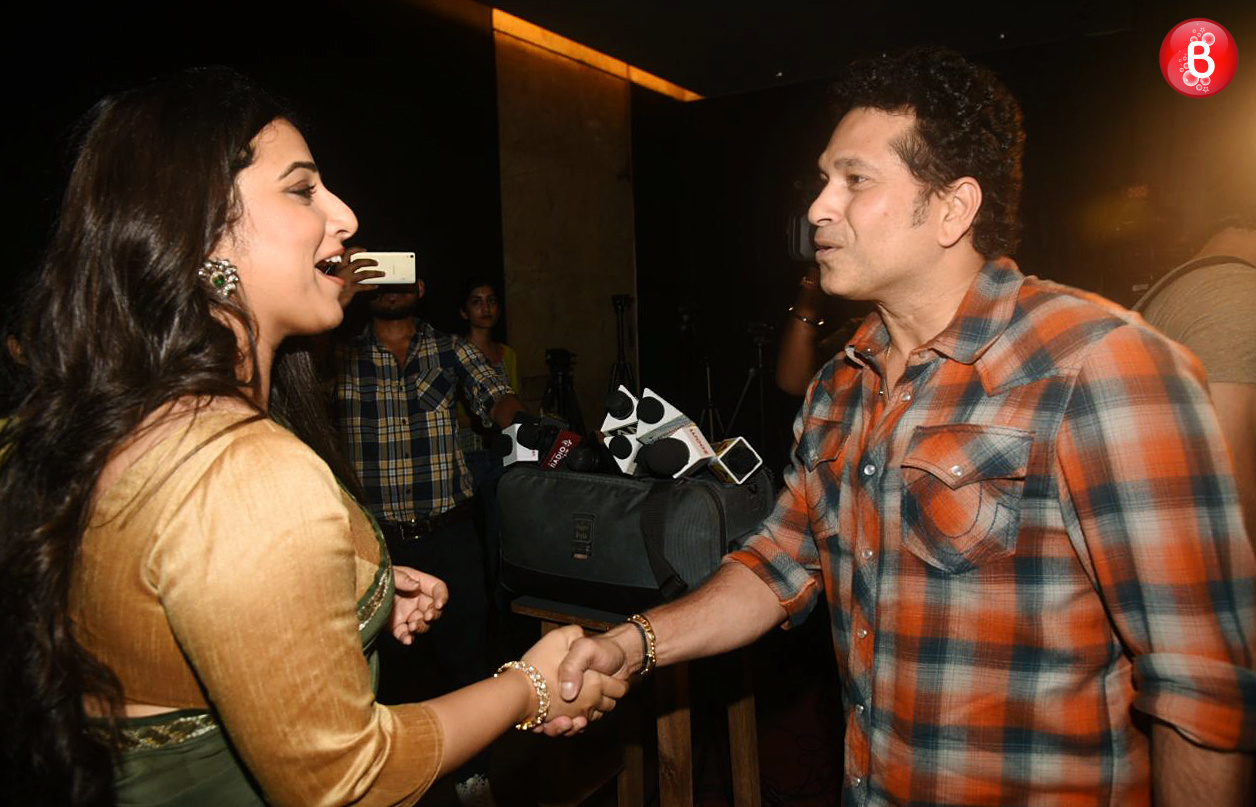 Vidya Balan and Sachin Tendulkar pic