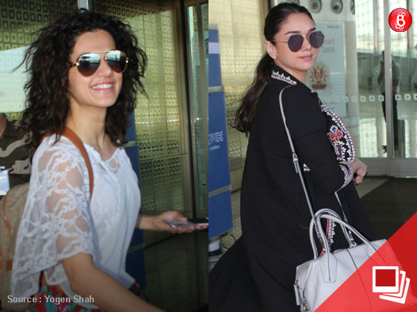 Airport Spotting: Taapsee, Aditi and others paint the runway in monochromatic hues