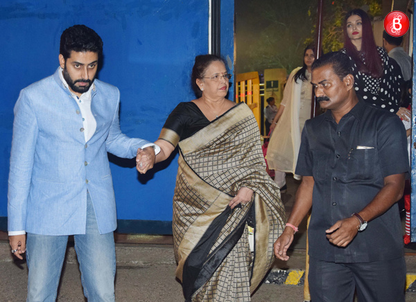 Abhishek Bachchan spotted with his family at a function 
