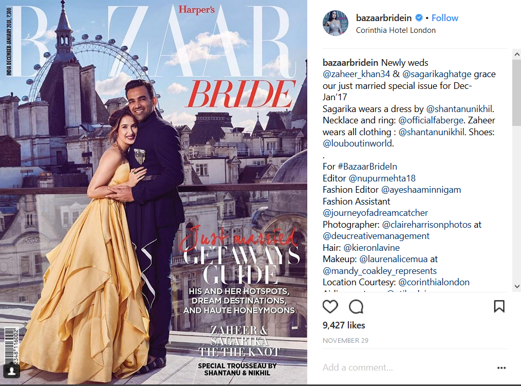 Sagarika Ghatge and Zaheer Khan photos