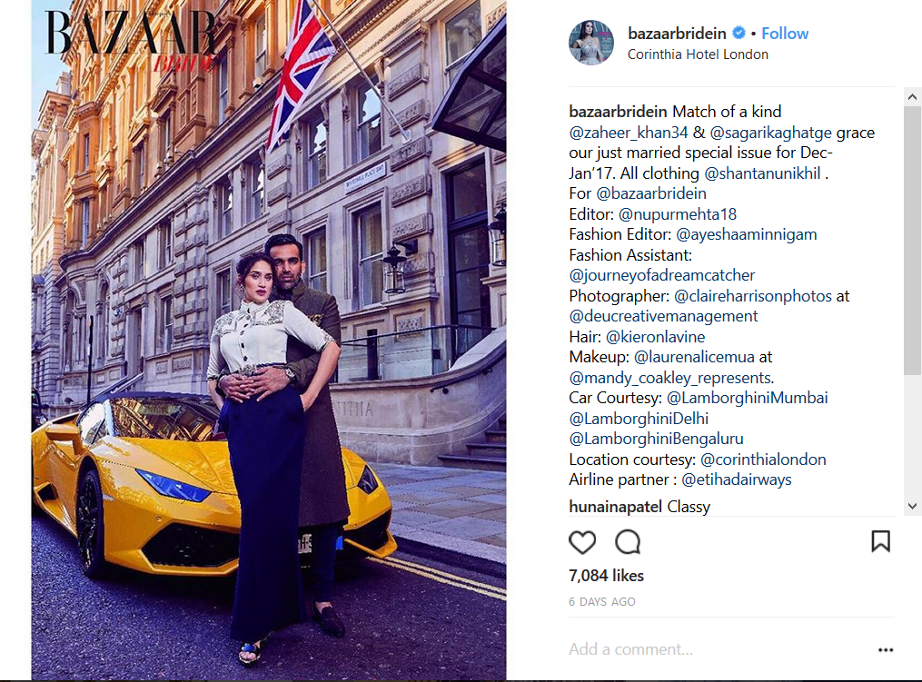 Sagarika Ghatge and Zaheer Khan photos