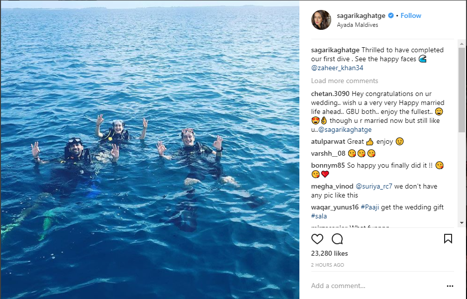 Sagarika Ghatge and Zaheer Khan