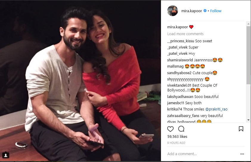 Shahid Kapoor and Mira Rajput