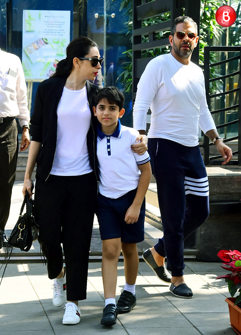 Karisma Kapoor with ex-hubby Sunjay Kapur and son Kiaan