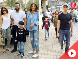 Watch: Hrithik spends his Sunday with Sussanne and kids, and Shilpa too enjoys family time