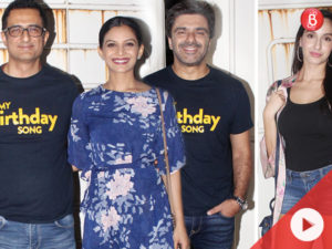 Watch : Nora Fatehi, Samir Soni, Keith Sequeira at the screening of My Birthday Song