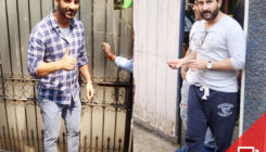 Papped: John in his statement pose and Saif exiting out of a recording studio