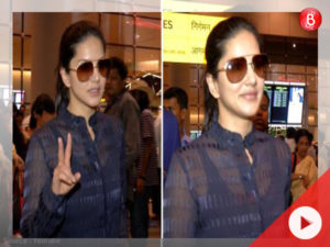 Watch: An injured Sunny Leone spotted walking with difficulty at the airport