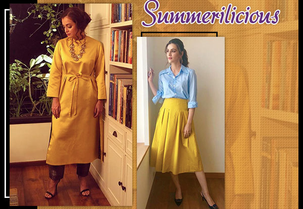 Dia Mirza and Kriti Sanon look ready for the searing summer with their sunny outfits!