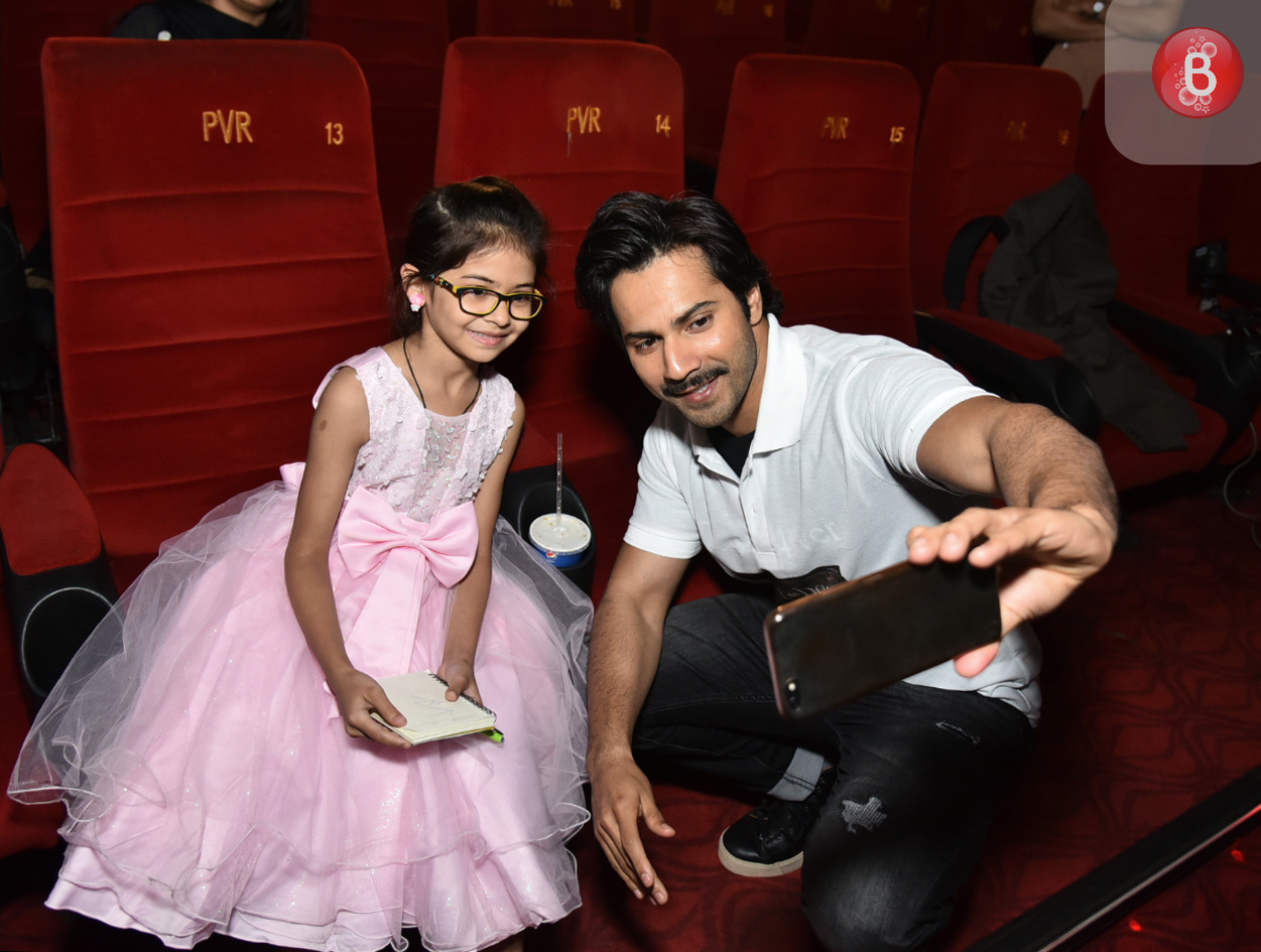 Varun Dhawan with his little fans