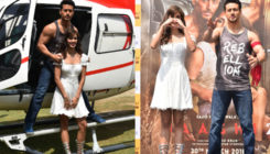 Baaghi 2: Tiger and Disha make a smashing entry in a chopper during Delhi promotions. VIEW PICS
