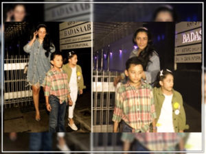 Watch: Maanayata Dutt and kids spotted at an eatery, post dinner