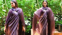 Fashionista Sonam Kapoor looked resplendent in this designer saree at 'Sanju' trailer launch