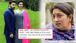 Smriti Irani trolled for showing her eagerness for DeepVeer's wedding pictures