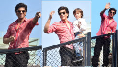 In Pics: Shah Rukh waves and strikes his iconic pose for fans outside Mannat