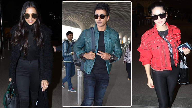 deepika sunny leone sonu sood airport spotting