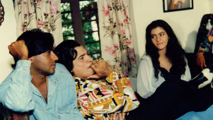 Ajay Devgn Kajol Kader Khan Throwback Picture
