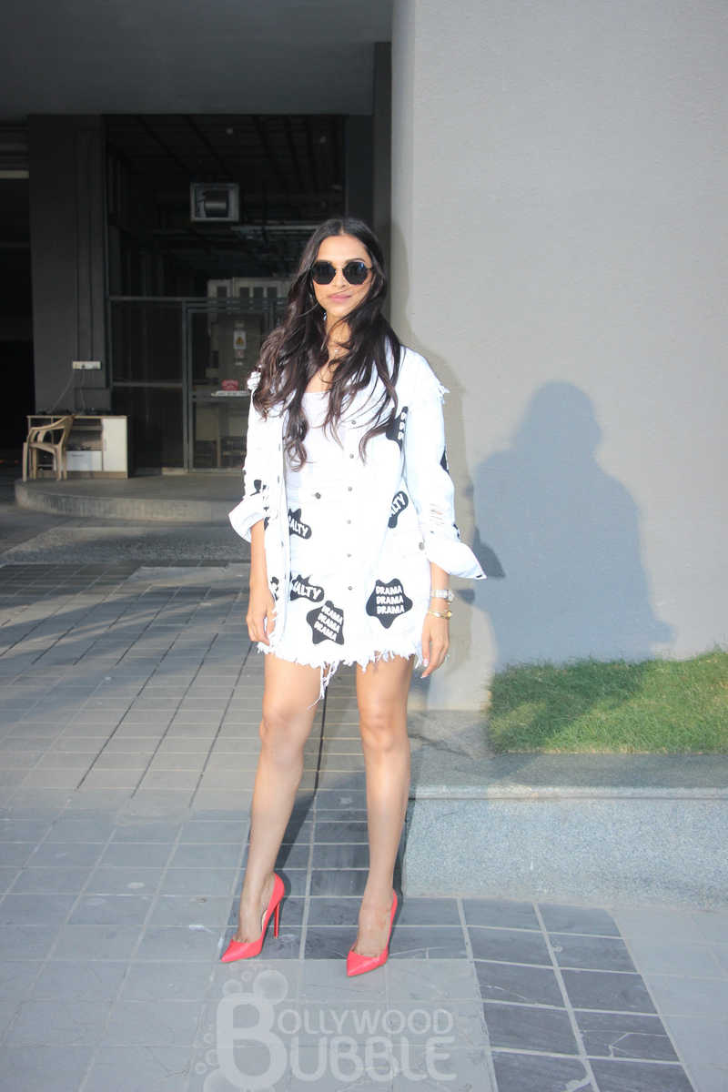 ootd deepika white denim separates
