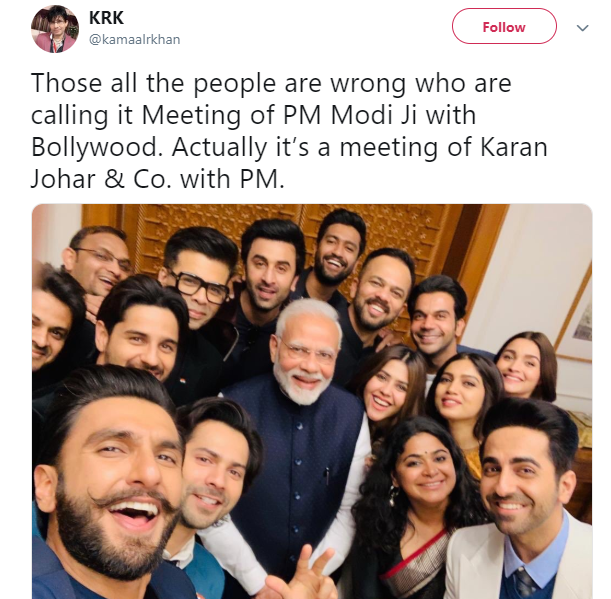 Jibe at PM Modi and Karan Johar