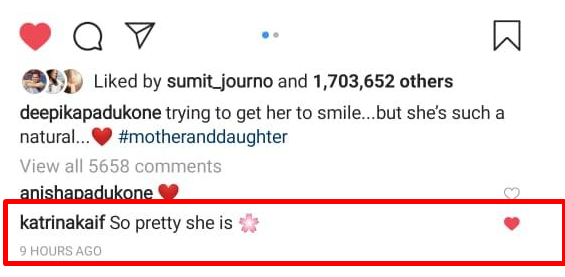 Katrina Kaif comments on Deepika Padukone