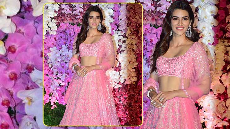 ootd kriti sanon pink lehenga