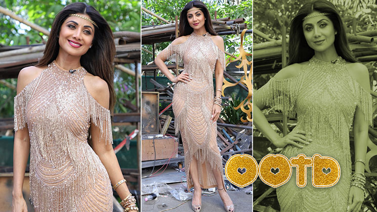 Shilpa Shetty Kundra OOTD beige bodycon