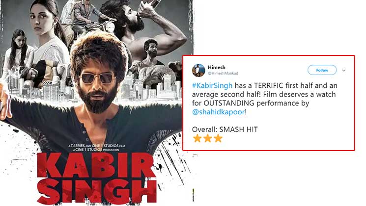 Kabir Singh Twitter Reaction Shahid Kapoor Kiara Advani