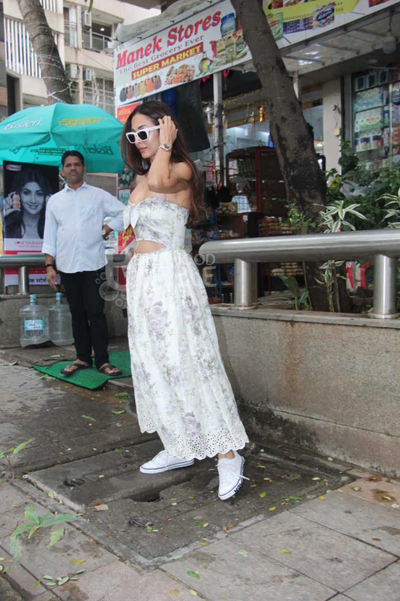 Malaika Arora White Beach Party Dress