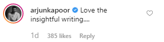 Arjun Kapoor, Malaika Arora Instagram
