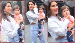 Sunny Leone makes a splash around town with her cutesy little boy - view pics