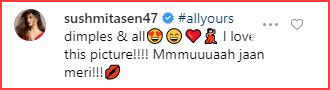 Sushmita's comment on Rohman picture