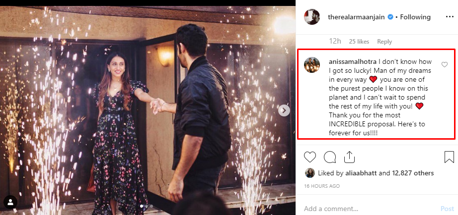 Anissa's comment on Armaan's post