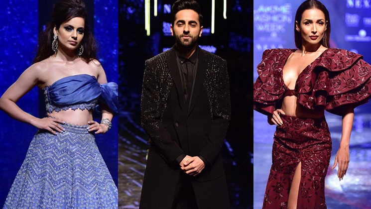 lakme fashion week kangana malaika ayushmann arjun