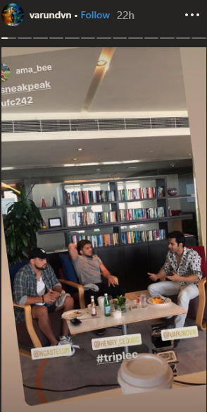 Varun Dhawan, Kevin Gastelum and Henry Cejudo